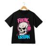 'Freak Urban'' Футболка с графическим изображением черепа в наушниках, смелая футболка унисекс на Хэллоуин