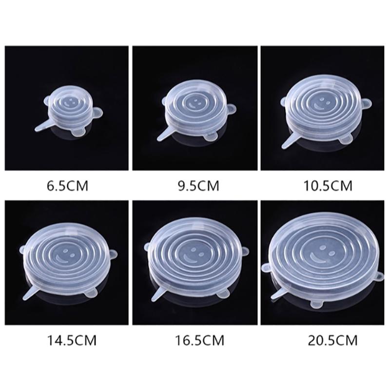 6 шт. силиконовые крышки, адаптивные силиконовые крышки, универсальные тарелки, растягивающиеся, сохраняющие свежесть, герметичные крышки, силиконовые крышки для еды для кухни
