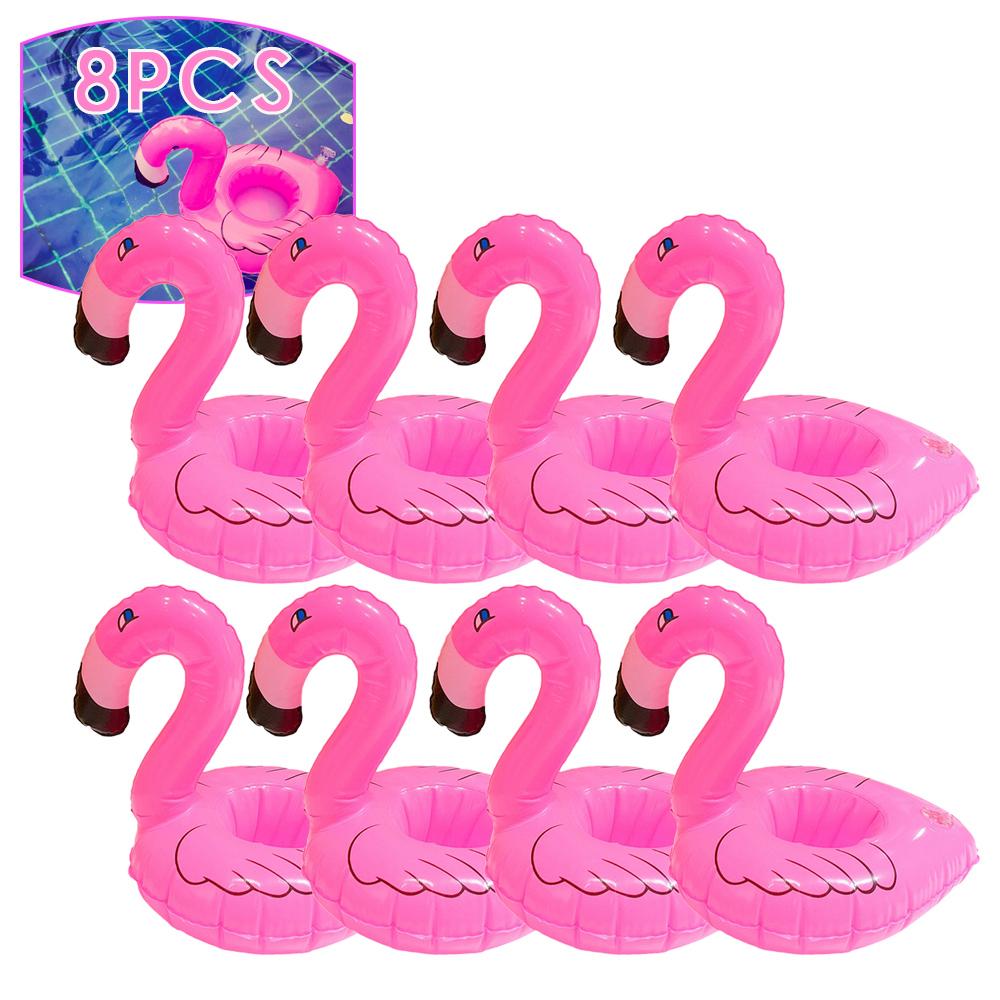 20-1PCS Flamingo Cup Holder Swimming Pool Water Float Inflatable Drink Cup for Pool Drinkware Tray Pink Bird Party Decoration