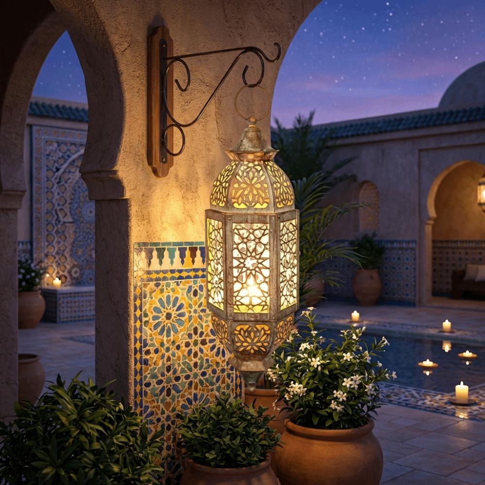 Metal Frame Metal Hollow Lantern Luxury Candle Lantern Wind Lamp Candle Holder Living Room