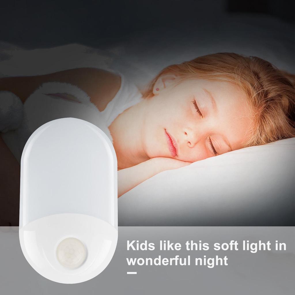 Human Body Motion Sensor LED Night Light - Energy-Saving Bedside Lamp