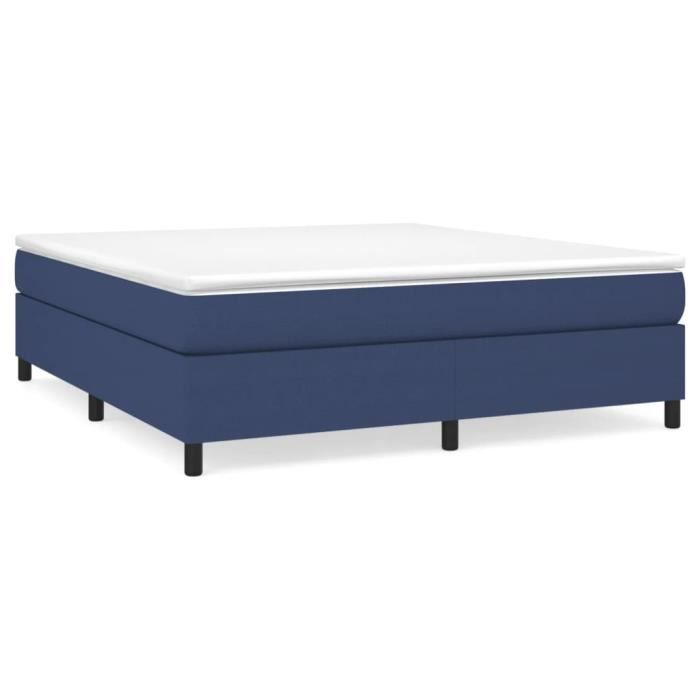 VidaXL Lit à sommier tapissier avec matelas Bleu 180x200 cm Tissu - Modèle 3144445