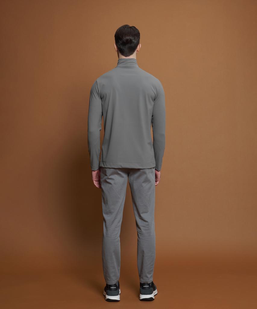 PANICALE Gray Drawstring Cotton Blend Twill Pants