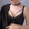 Sexy Lingerie Cross Strap Gathering Satin Mesh Traceless Backless Bra