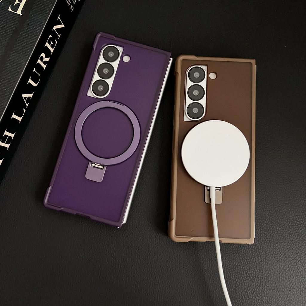 For Samsung Galaxy Z Fold6 5G Magnetic Case Kickstand Shockproof Matte PC+TPU Phone Cover