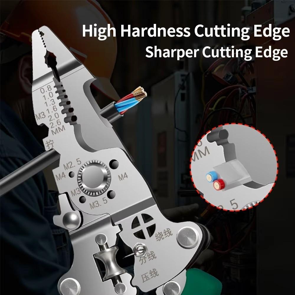 18 IN 1 Multifunctional Stripping Pliers Dual Electrical Test Voltage Tester Pliers Cable Crimping