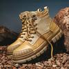 Базовые ботинки на шнуровке с толстой подошвой, нескользящие, теплые зимние ботинки, новая классика, мужские кожаные ботинки для мотокросса, уличная мужская повседневная обувь