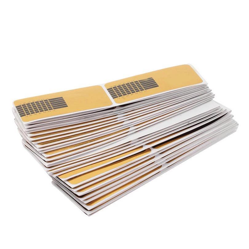 Набор из 100 предметов для наращивания ногтей УФ-гелем с квадратными бумажными формами и типсами