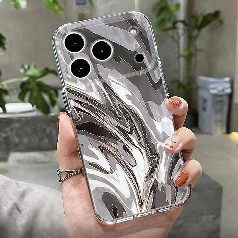 Чехол с мраморным узором и золочением для iPhone 17 Pro Max Coque iPhone 16 15 14 13 12 Pro Max 11 Прозрачный силиконовый мягкий чехол из ТПУ
