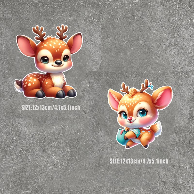 Красивые и милые наклейки на автомобиль Sika Deer, самоклеящиеся водонепроницаемые наклейки, блокирующие царапины, используются для автомобиля, ноутбука, мотоцикла, фургона, автофургона