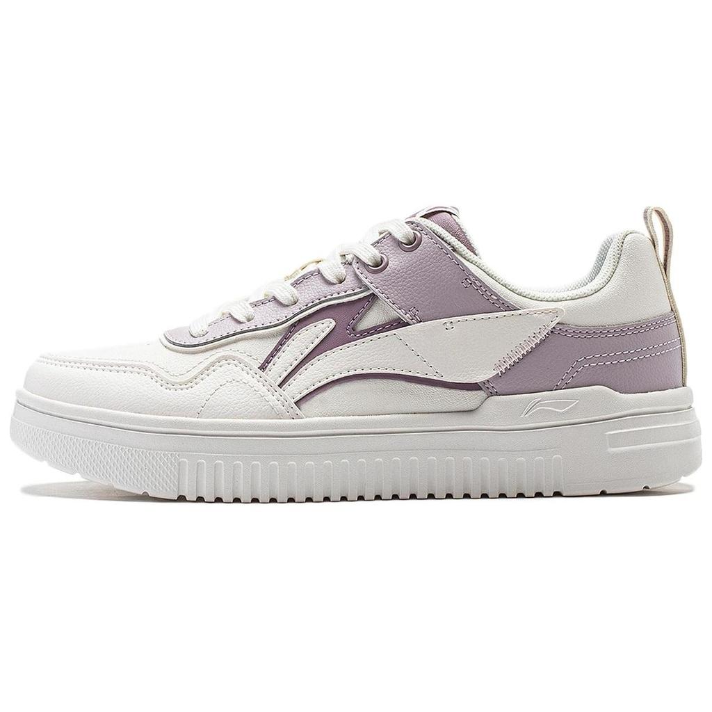 Li Ning Qingyun Trendy Comfortable Durable Non-Slip Low-Top Casual Shoes Women Sneakers White Purple AGCT298-3