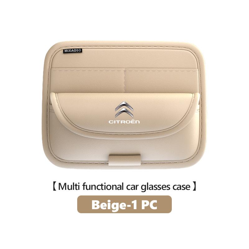 Car Sunshade Glasses Bag Sun Visor Card Organizer Storage Box For Citroen C4 C3 C5 C1 C2 C6 VTS C4L DS3 DS4 DS5 Grand Berlingo