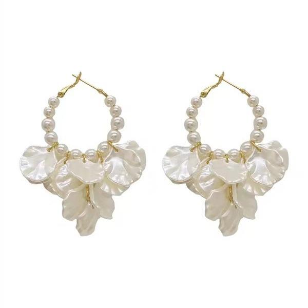 Серьги из сплава с кисточками и французским ретро-жемчугом — элегантные эффектные украшения для женщин