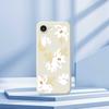 For iPhone 16e Case White Flower Pattern Printing Straight Edge TPU Phone Back Cover