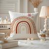 Rainbow Print Cushion Cover Antidustmite Pillowcase Invisible zipper silky short plush Sofa cushion cover