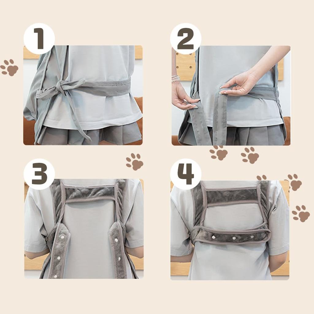 Kyoface Домашняя кошка Спящая Обнимающая Поддержка для когтей до Сумка, Фартук, Карман в стиле кенгуру, Предотвращение зацепления шерсти, Когтерез, 7,5 кг