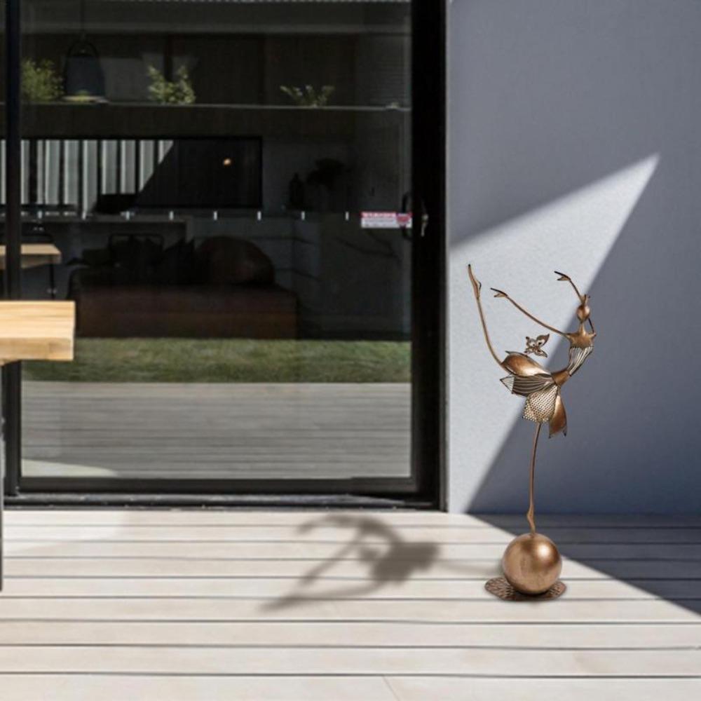 Водонепроницаемые украшения «Танцующая девушка», металлические садовые статуи, новые металлические садовые статуэтки, украшение, для улицы