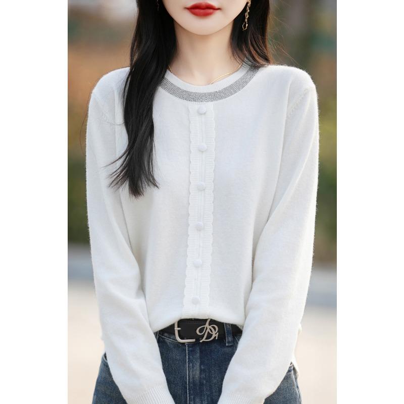 DAFIFY Женская мода повседневная осень-зима однотонный принт длинный рукав O-образный вырез свитера