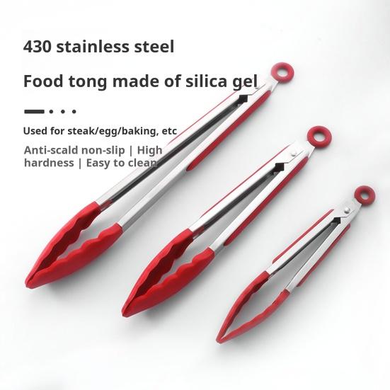 Набор из 3 кухонных щипцов, термостойкие щипцы с силиконовым наконечником для приготовления пищи
