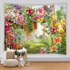 3D Colorful Flower Tapestry Beach Wall Tapestry Psychedelic Home Living Room Background Wall Fabric Decorative Tapestry