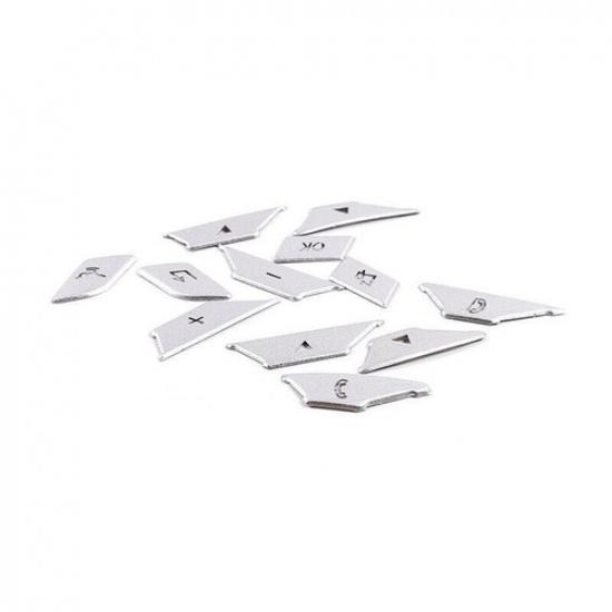 Silver Aluminum Front Steering Wheel Sticker Trim For Mercedes-Benz GLK 2013-15