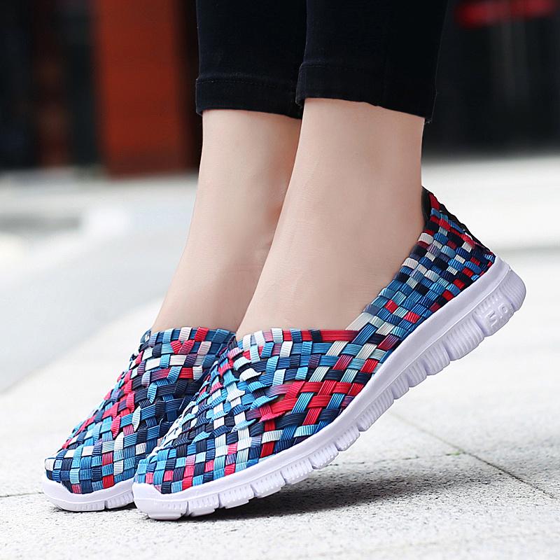 Summer Women Sneakers Comfort Casual Nurse Plus Size Flats Loafers Soft Beach Walking Sports Shoes Lightweight Slip On