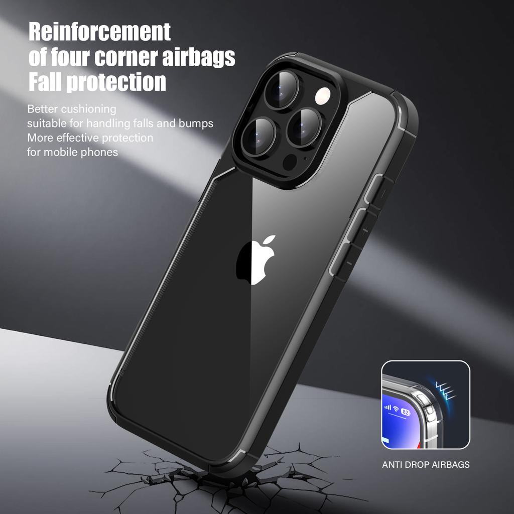 Defense Armor Series for iPhone 16 Pro Case Anti-Scratch TPU+PC Clear Back Shell