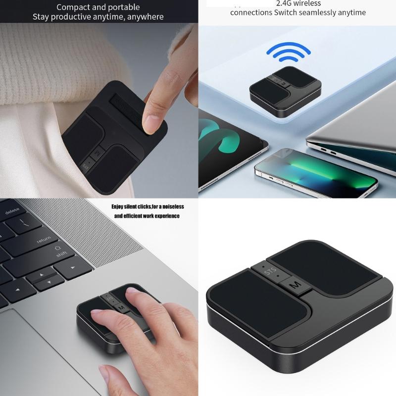 Ergonomic Square Mouse 2.4G Wireless Two Bluetooth-compatible Connection Crosses Platform Support Customizable Silents Clicks Button