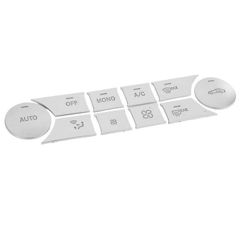 10Pc Central Control Air AC Button Decor Switch Cover Trim Stickers fit for Benz C-Class W204 2007-2010 GLK X204 2008-2012