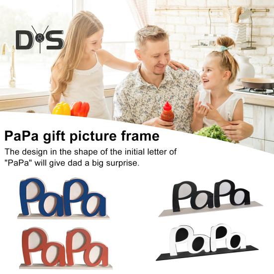 Акриловая фоторамка ко Дню отца, держатель для фоторамки с надписью «Папа-папа», настольный знак, украшение для рабочего стола, подарок на день рождения, дедушка, муж