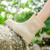 WTEMPO Solid Color Large Size Rain Boots Low Thick Heel Anti Slip Casual Work Shoes for Women's In Spring Summer