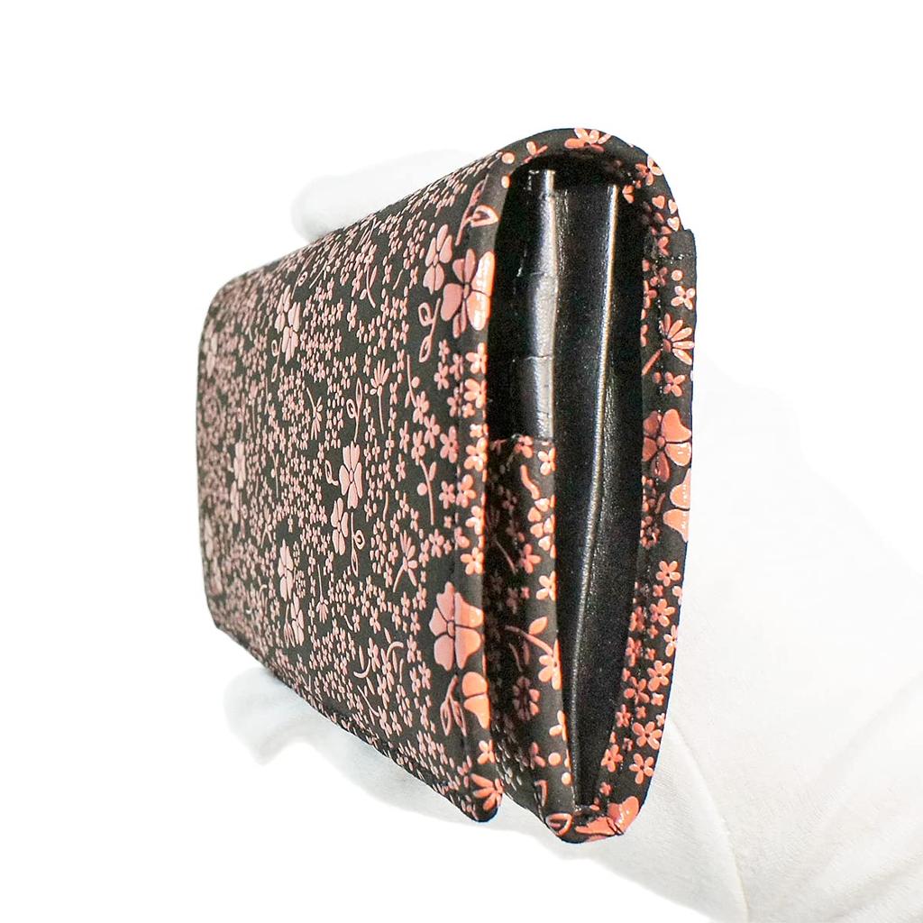 Inden Long Bunch Coin Purse Black X Pink American Blue Pattern [Indenya] Wallet, Wallet, Q, Included, Deerskin, Lacquer, 2308-51-166