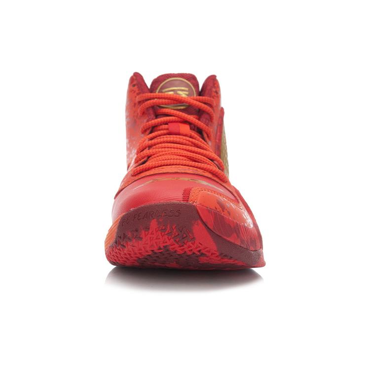 Li Ning Shadow 1 Амортизирующие Высокие Баскетбольные Кроссовки Унисекс Красный Желтый ABAL001-2
