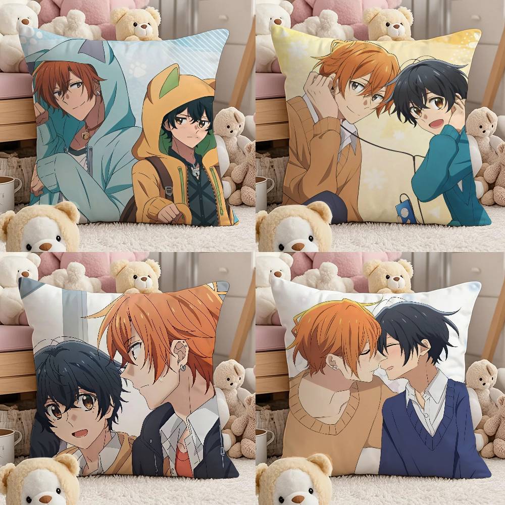 Наволочка для подушки с изображением персонажей аниме BLSS-Sasaki и M-Miyano, удобная, для дивана-кровати, шелковистая, элегантная, с невидимой молнией, декоративная наволочка на заказ.