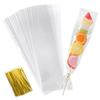 50/100pcs Clear Long Candy Treat Bag Cellophane Cookie Lollipop Plastic Bag Food Gift Packaging Wedding Birthday Decor Supplies