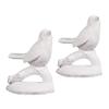 Polyresin Figurine White Bird, 3.5x5cm, w/Adhesive Dots, Bag 2 Pcs