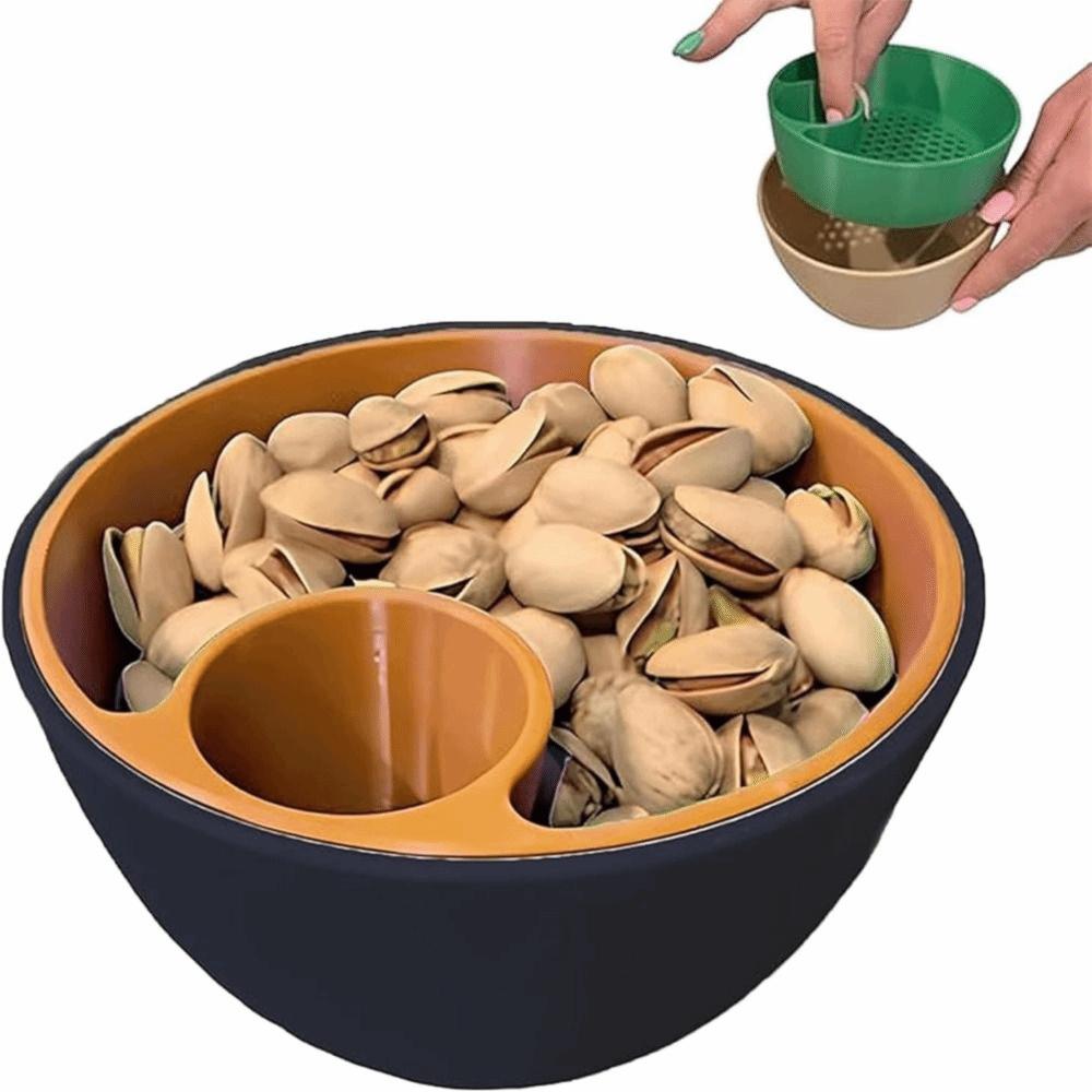 Easy To Clean Pistachio Bowl Set Reused 2-in-1 Snack Organizer Shell Storage Holder Kitchen Tool