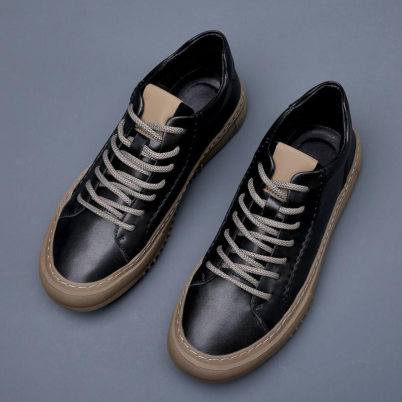 Весна Осень Лидер продаж Мужская натуральная кожа Повседневная обувь Массажная подошва Спортивная обувь Высокий покрой Модные мужские Оксфорды