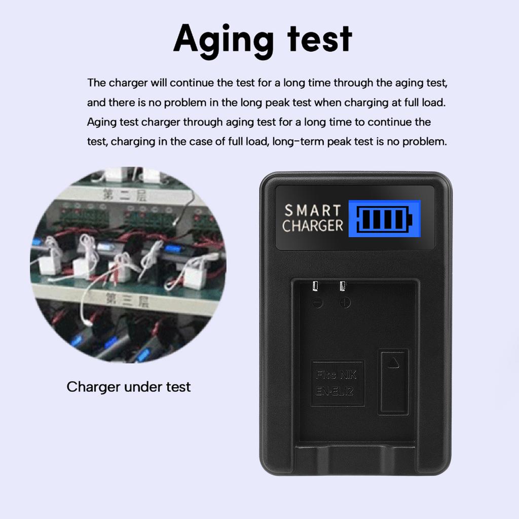 ЖК-дисплей USB Сменное зарядное устройство EN-EL12 для аккумуляторов камер Coolpix S70 S710 S8000 S800C S8100 S8100s S8200 S9050 S9100