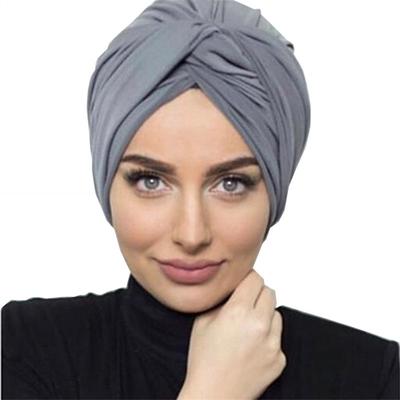 Модные женские тюрбаны из замши с перекручиванием крест-накрест, однотонные, женский головной платок, боннет, мусульманская шапочка-хиджаб, исламский подплаток, индийская шапка