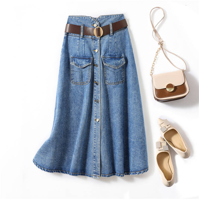 Джинсовые юбки больших размеров, женские винтажные женские эластичные длинные джинсовые юбки с высокой талией