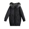 Cotton Jacket New Winter Medium and Long Korean Version Loose Thickened Large Fur Collar Cocoon Bat Sleeve Jacket