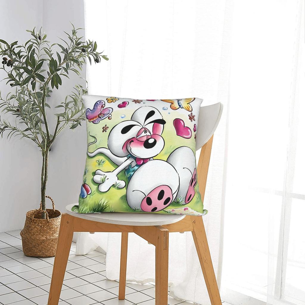 Diddl Cartoon Dog Pillow Cover Novelty Pillow Case For Chair Sofa Home Decor Design Pillowcases Birthday Present