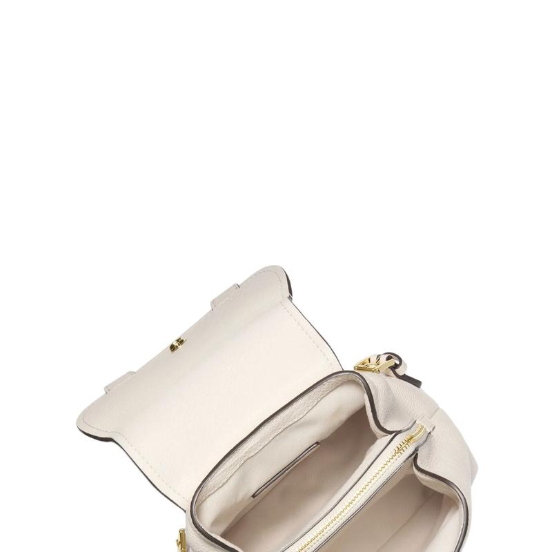 Michael Kors Quinn Hardware Кожаный рюкзак-кроссбоди Экстра маленький Женский Кремово-белый Молочно-белый