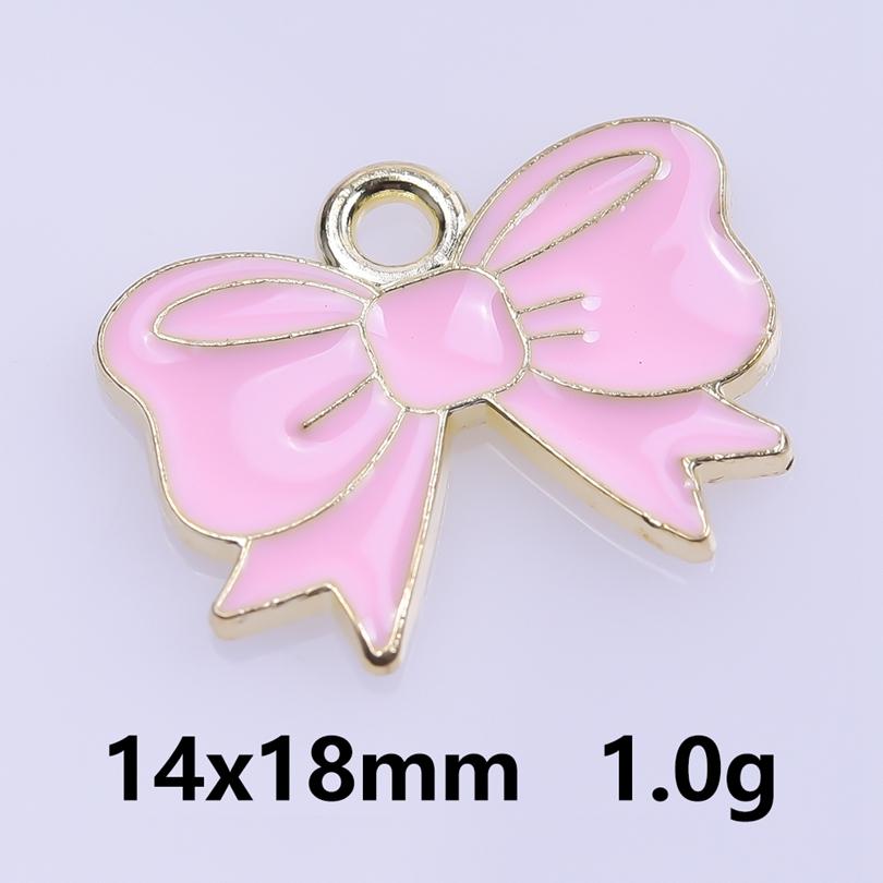 Pink Love Girl Accessories Enamel Bulk Charms For Jewelry Making Supplies Moon/Flower/Butterfly Pendants Charm DIY Earring Craft