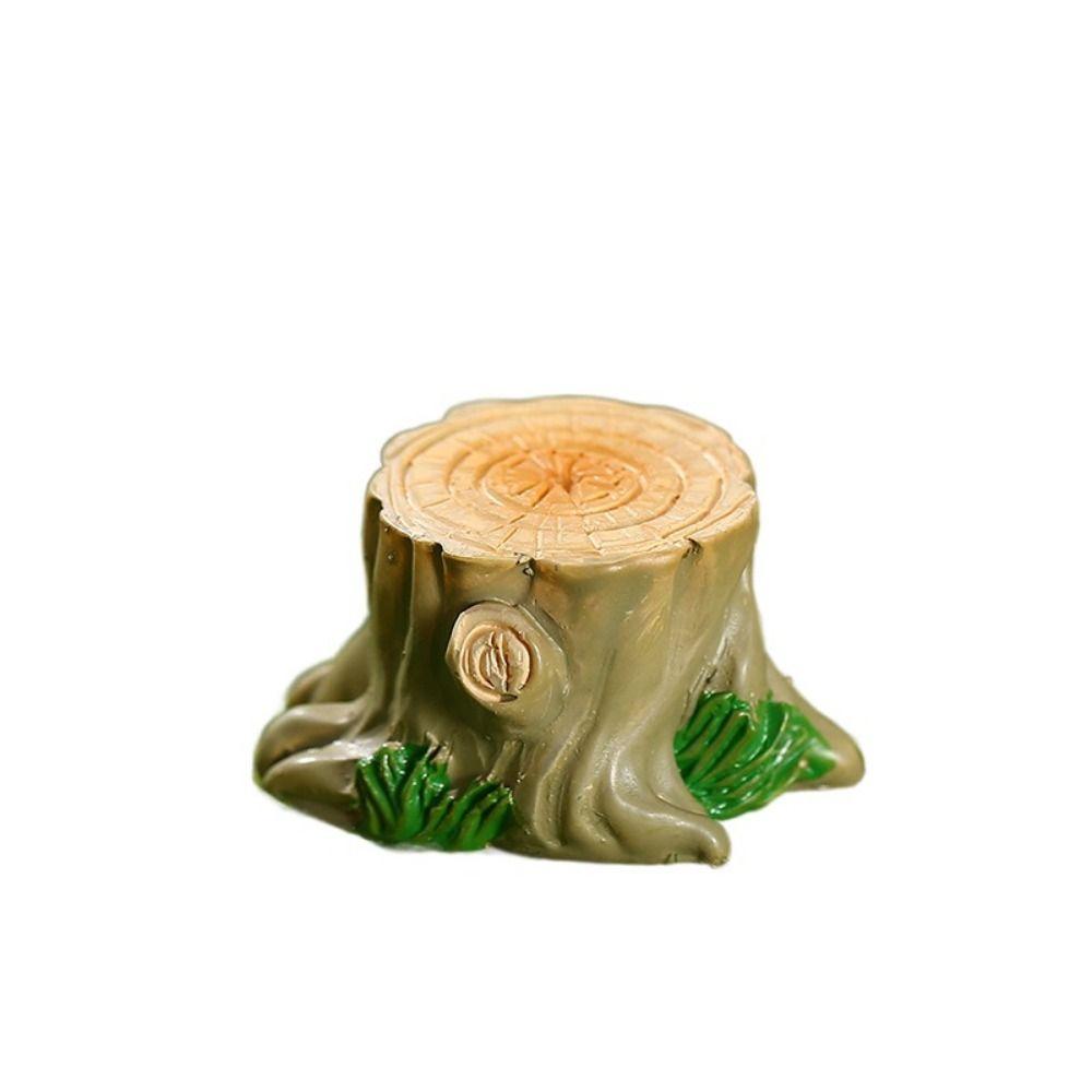 Creative Cute Simulation Tree Stump Cartoon DIY Resin Small Tree Stump Tree Stump Shape Tree Stump Ornaments Courtyard