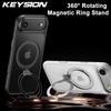 KEYSION Вращающийся на 360° магнитный чехол-подставка для MagSafe для iPhone 17 17 Air Матовый прозрачный противоударный чехол на заднюю панель телефона
