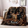 Country Deer Customize Your Name Blanket Warm Comfortable And Soft Blankets Are Suitable For Home Chairs Office Sofas Sofas Office Camping And Gifts