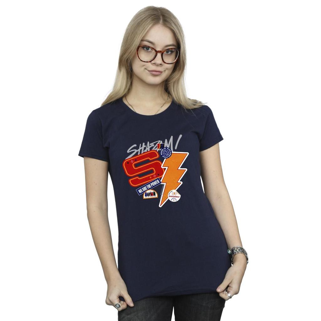 DC Comics Womens/Ladies Shazam Fury Of The Gods Sticker Spam Cotton T-Shirt