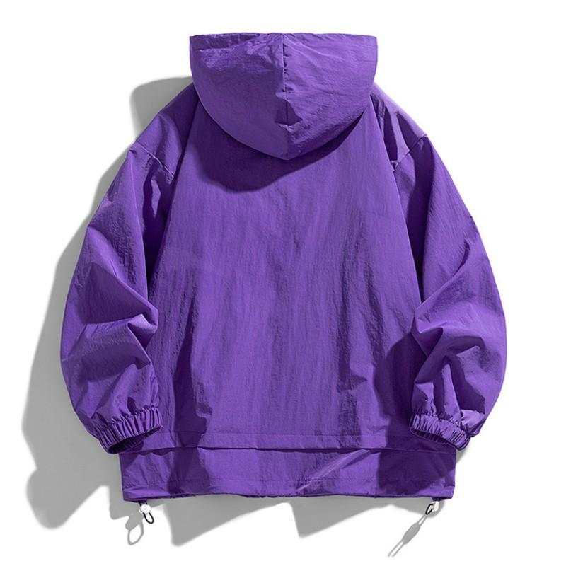 Японское повседневное однотонное свободное пальто с капюшоном, мужская осенняя универсальная водонепроницаемая солнцезащитная куртка из жесткого материала для пар